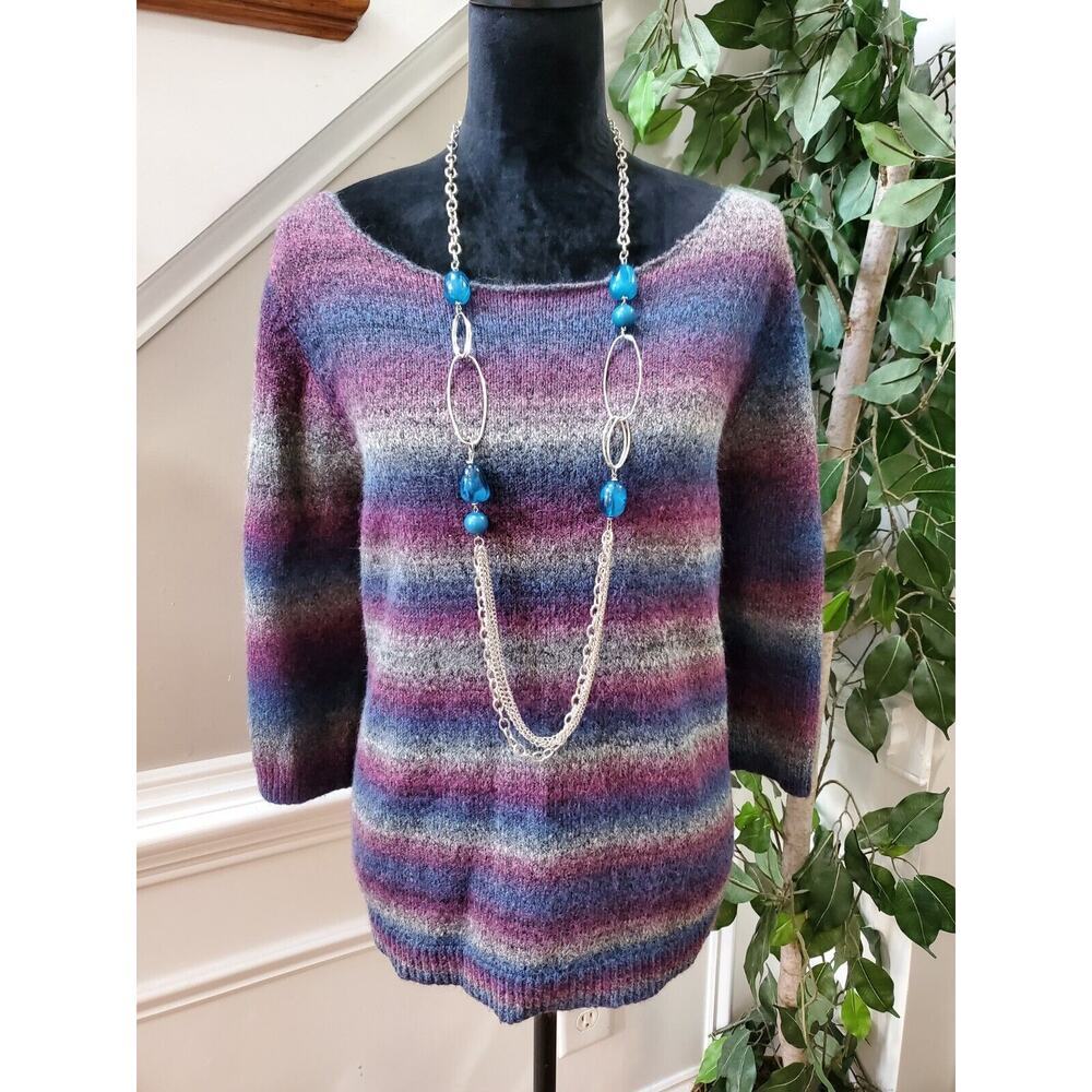 Lane Bryant Women's Multicolor Acrylic Round Neck Long Sleeve Sweater Size 22/24